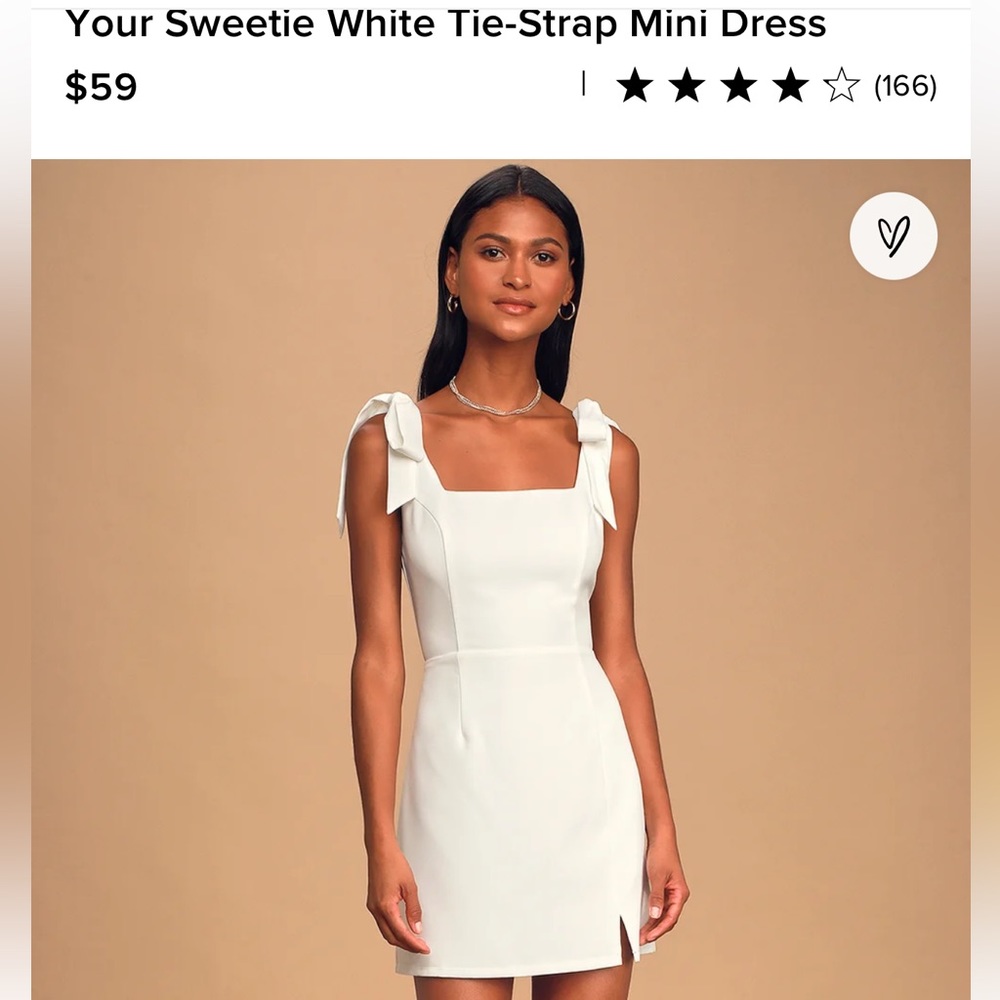 LuLu’s “Your Sweetie White Tie-Strap Mini Dress”
